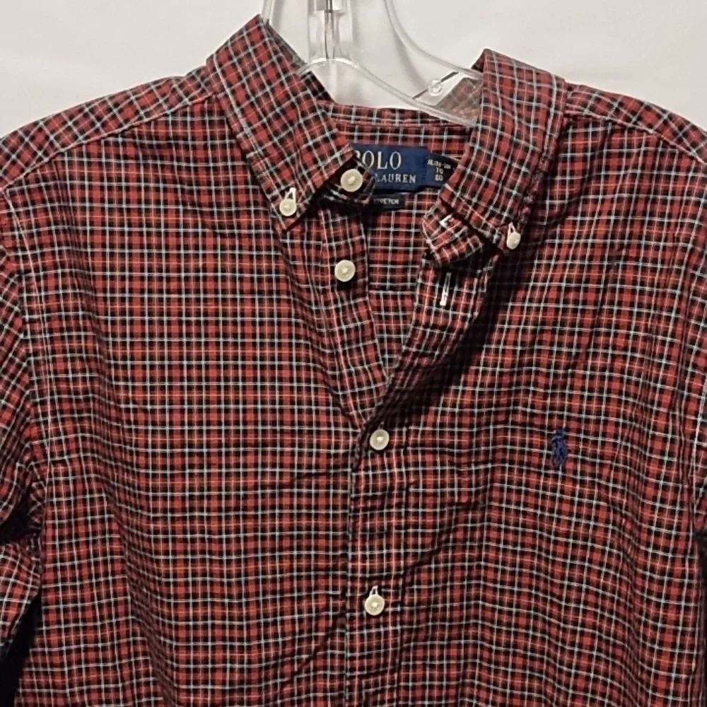 Polo by Ralph Lauren Red Checkered Kids Button Down Shirt